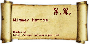 Wimmer Martos névjegykártya